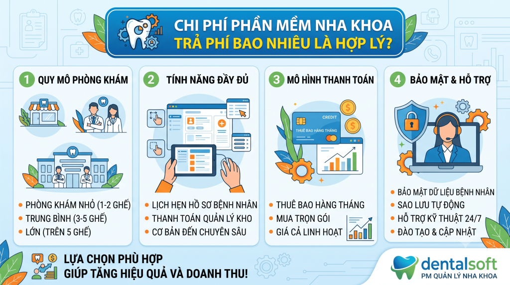 Chi Phí Phần Mềm Nha Khoa Trả Phí Bao Nhiêu Là Hợp Lý