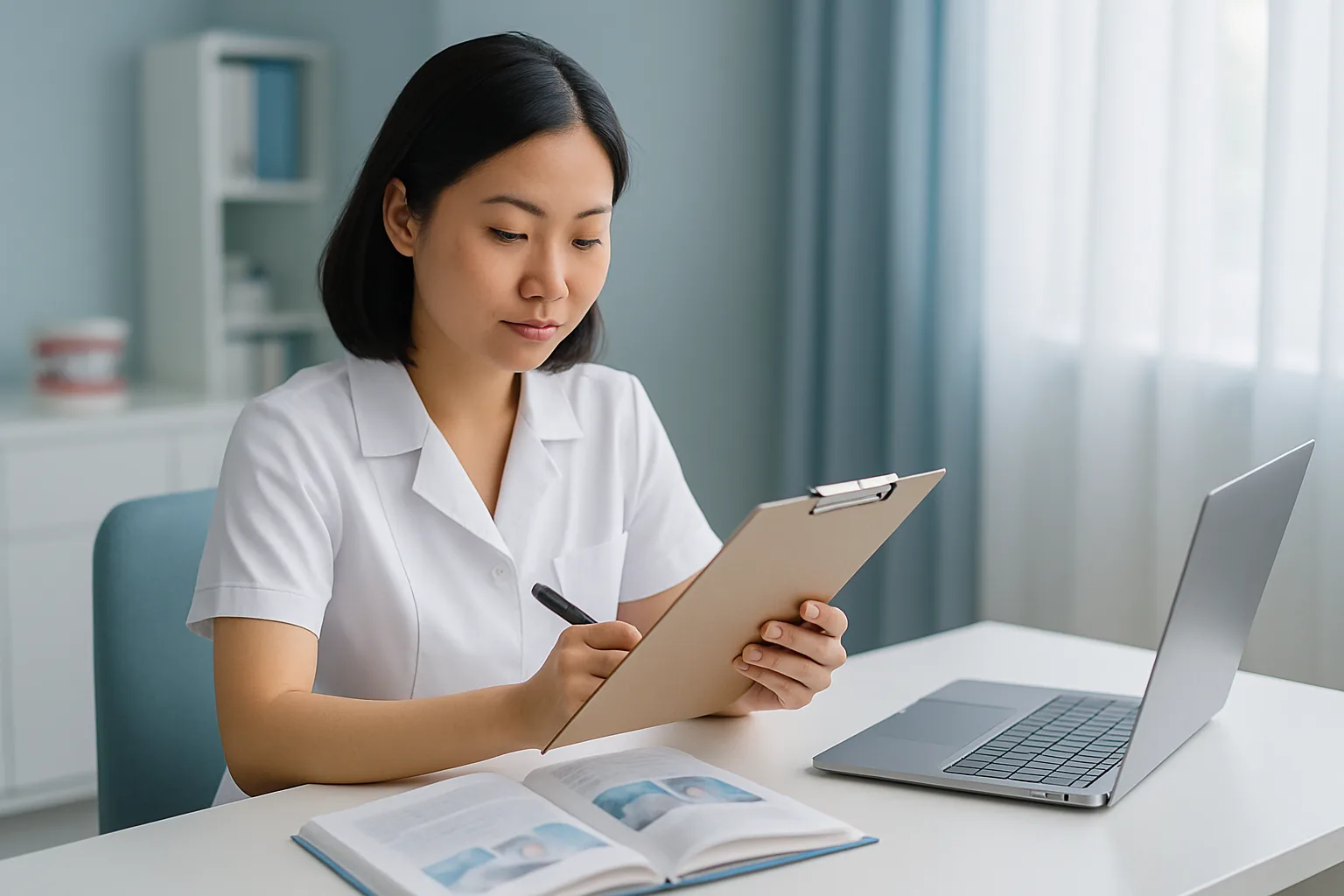 Nhân viên quản lý kiểm tra các chi phí ẩn khi triển khai phần mềm quản lý phòng khám