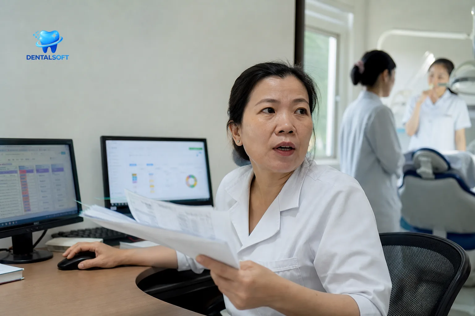 Quản lý phòng khám xem bảng so sánh các phần mềm quản lý nha khoa tốt nhất trên màn hình